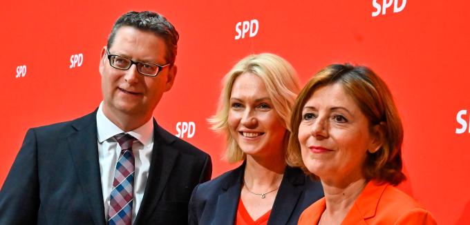 Manuela Schwesig, Malu Dreyer şi Thorsten Schäfer-Gümbel