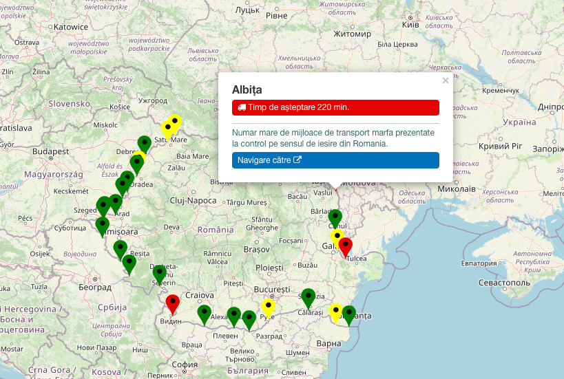 Timpi de așteptare de la frontiere