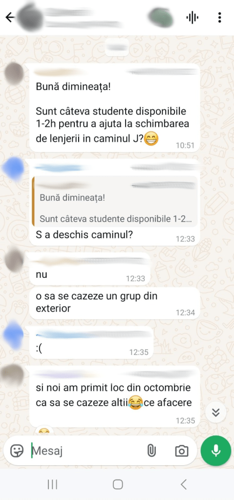 Discuție WhatsApp